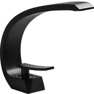 Black Arc Shaped Single Handle Bathroom Tap