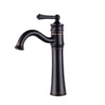 Black Single Handle Vintage Bathroom Tap