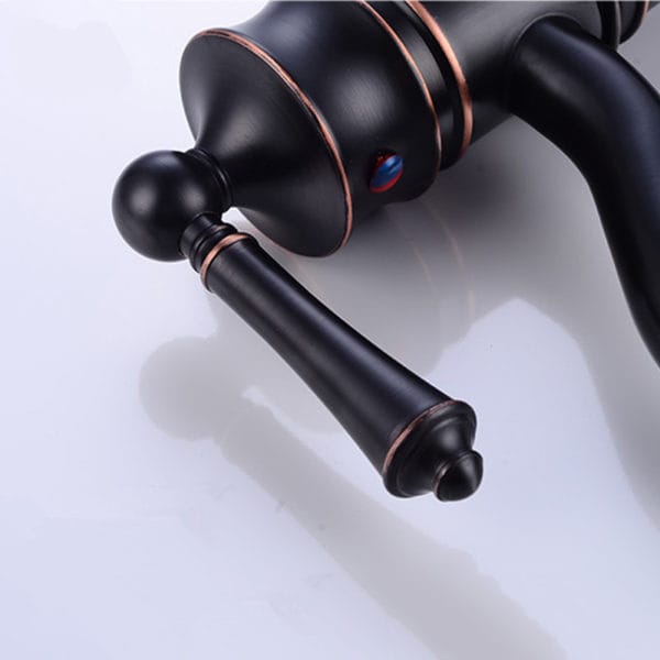 Black Single Handle Vintage Bathroom Tap - Image 2