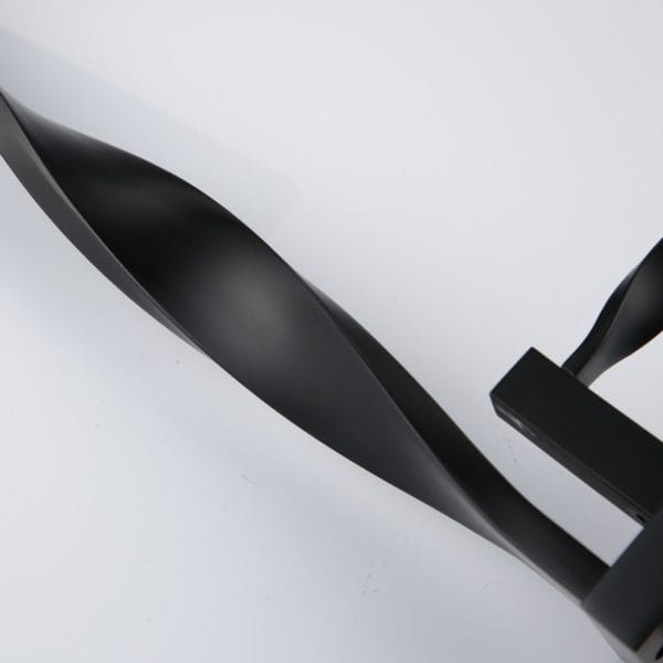 Elegant Matte Black Twisted Design Deck Mounted Basin Tap with Single Handle - Image 4