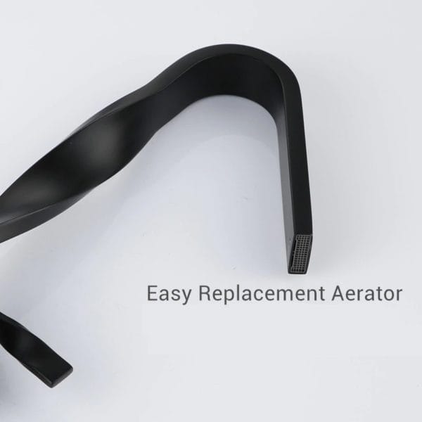 Elegant Matte Black Twisted Design Deck Mounted Basin Tap with Single Handle - Image 2