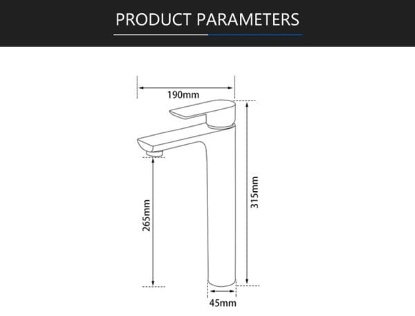 Single Handle Black Bathroom Tap for Countertop Sinks - Image 6