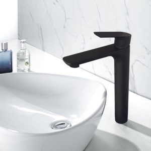 Single Handle Black Bathroom Tap for Countertop Sinks