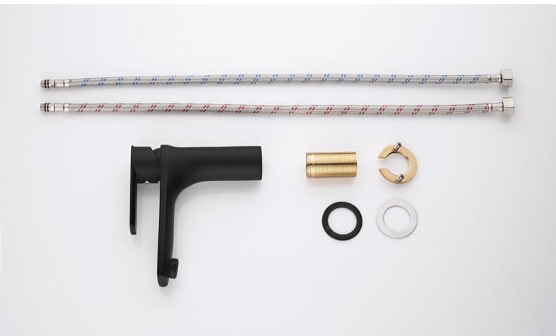 Single Handle Black Bathroom Taps Hot and Cold