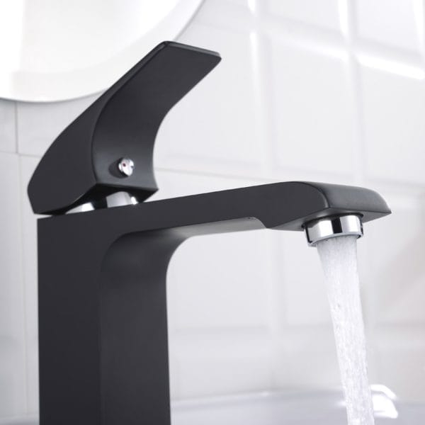 Square Matte Black Bathroom Tap