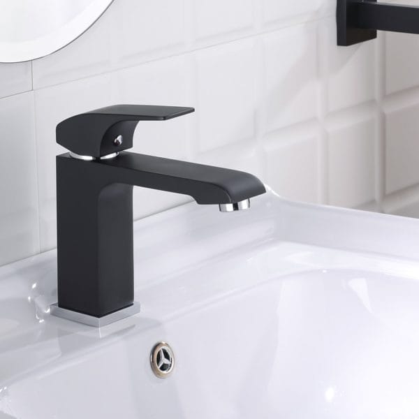 Square Matte Black Bathroom Tap