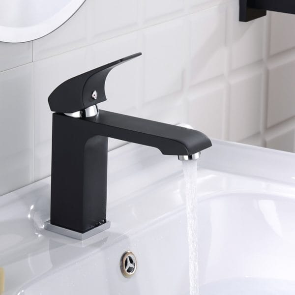 Square Matte Black Bathroom Tap