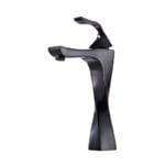 Twisted Black And Chrome Single Handle Bathroom Tap