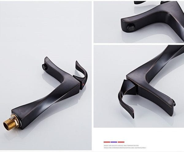 Twisted Design Black Single Handle Bathroom Tap - Image 5