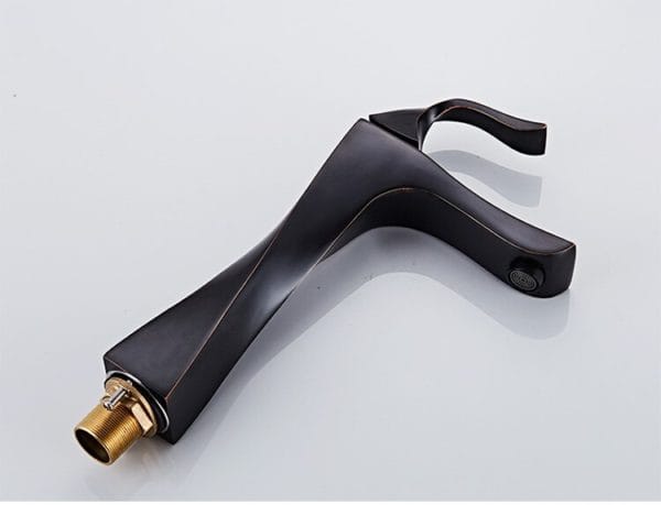 Twisted Design Black Single Handle Bathroom Tap - Image 6