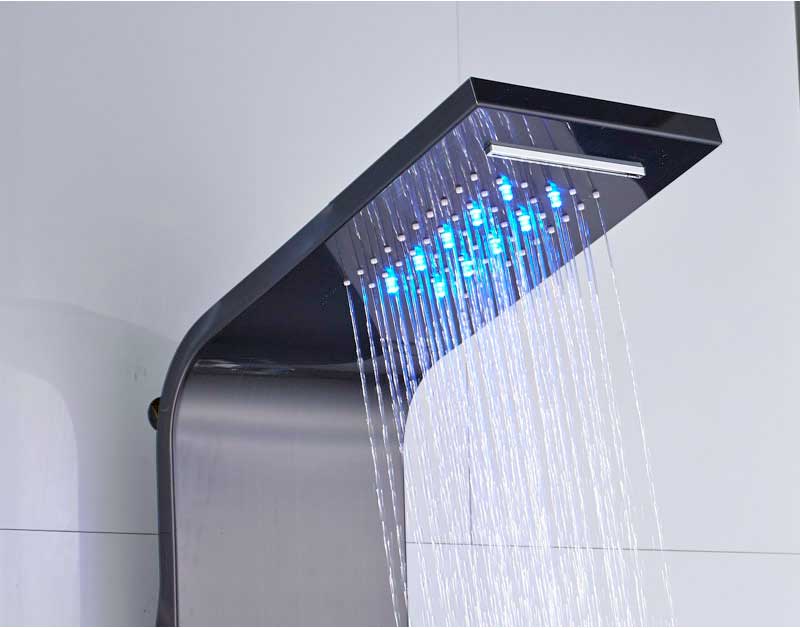 Black Rain Shower Head with LED