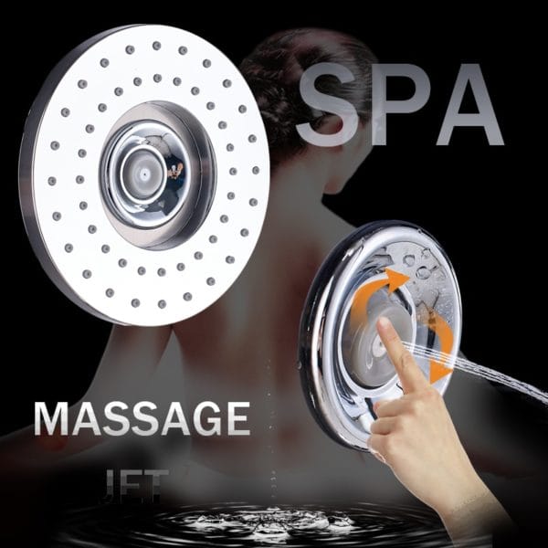 Black Waterfall and Rain Shower Spa Massage Jet Shower Column with LED Light & Display - Image 5