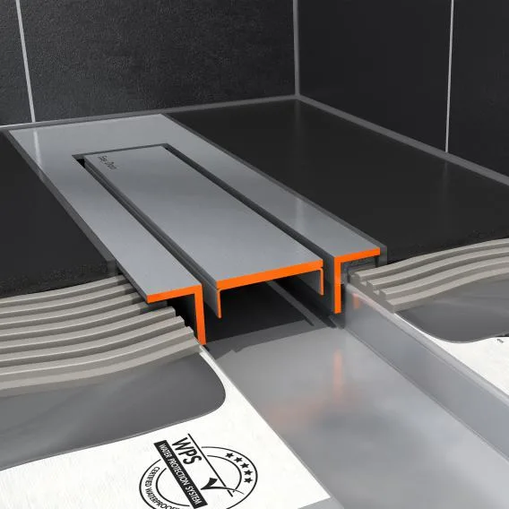 ESS Modulo Design Z-4 cover for shower channel: 120 cm, brushed stainless steel/glass black gloss MTAFDZ4MGS 1200 - Image 4