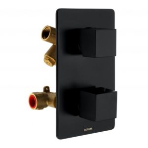 Bossini Black concealed shower thermostat for 2 or 3 outlets
