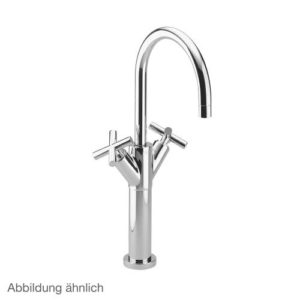Dornbracht Tara. monobloc sink faucet with raised pillar