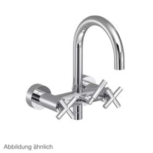 Dornbracht Tara. wall-mounted bath mixer w/out hand shower set with cross handles 25100892-33 matt black