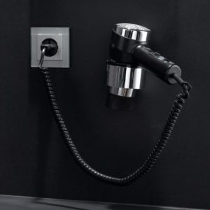 Emco System2 holder for hair dryer 355900100 chrome/black