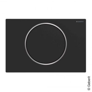 Geberit Sigma10 flush plate for single flush system matt black/polished stainless steel/matt black