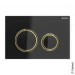 Geberit Sigma21 flush plate for dual flush system black/brass 115652SJ1