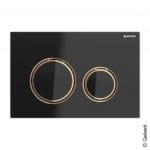 Geberit Sigma21 flush plate for dual flush system black/red gold 115650SJ1