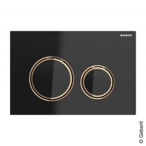 Geberit Sigma21 flush plate for dual flush system black/red gold 115650SJ1