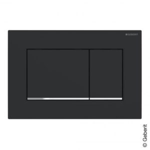 Geberit Sigma30 flush plate for dual flush system matt black/chrome 115883141