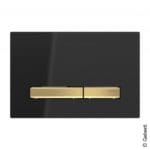 Geberit Sigma50 flush plate for dual flush system black/brass 115672DW2