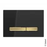 Geberit Sigma50 flush plate for dual flush system black/brass 115672DW2