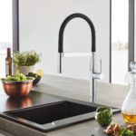 Grohe Essence Profi single lever kitchen faucet supersteel/matt 30294000 chrome/matt black