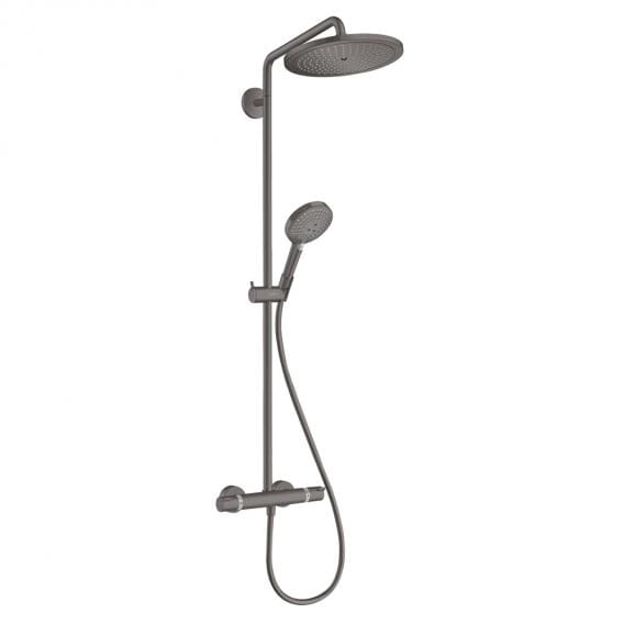 Hansgrohe Croma Select S 280 1jet showerpipe brushed black chrome 26890340 - Black Bathroom