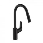Hansgrohe Focus M41 single lever kitchen faucet with pull-out spray matt black 31815670