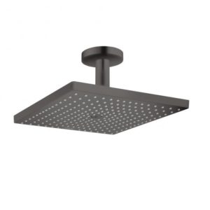Hansgrohe Raindance E 300 Air 1jet overhead shower with ceiling connection brushed black chrome 26250340