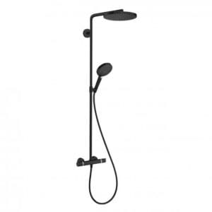 Hansgrohe Raindance Select S showerpipe 240 1jet PowderRain with thermostat matt black 27633670