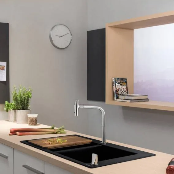 Hansgrohe S51 built-in sink 370/370 graphite black 43316170 - Image 2