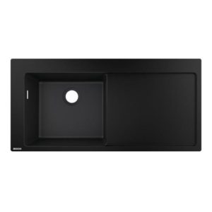 Hansgrohe S51 built-in sink 450 with draining board graphite black 43330170