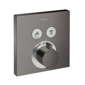 Hansgrohe ShowerSelect concealed thermostat for two outlets brushed black chrome 15763340