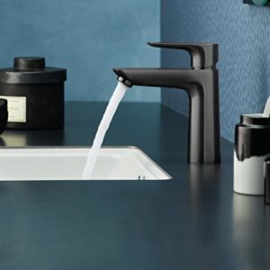 Hansgrohe Talis E single lever bathroom faucet 110 CoolStart brushed black chrome