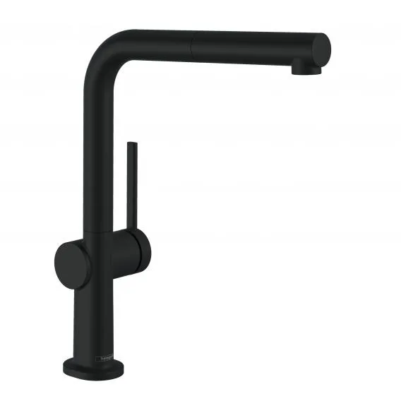 Hansgrohe Talis M54 single lever kitchen faucet with pull-out spout matt black 72808670 - Image 4