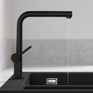 Hansgrohe Talis M54 single lever kitchen faucet with pull-out spout with sBox matt black 72809670