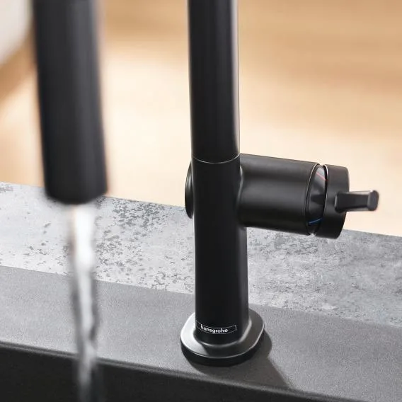 Hansgrohe Talis M54 single lever kitchen faucet with pull-out spray with sBox matt black 72801670 - Image 3